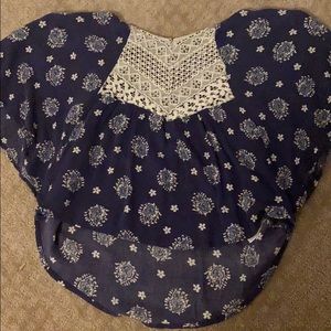 blue blouse with cute designs